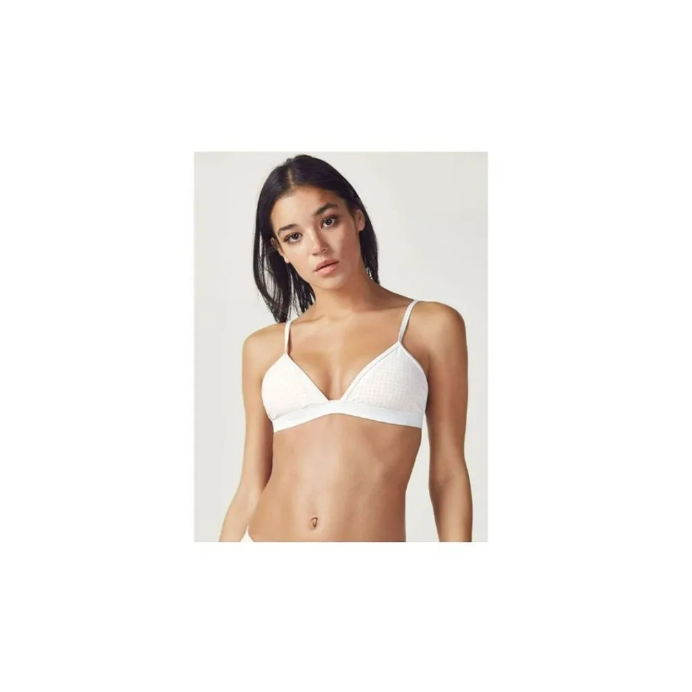 Fabletics White Valentina Bikini Top‎  Size L NWT